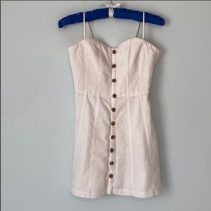 Kimchi blue lilyanna linen button down dress ivory